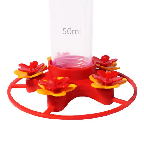 Кормушка для колибри для улицы, герметичная пластиковая кормушка для птиц с 5 отверстиями для кормления цветов и рвом для муравьев для внешнего декора сада