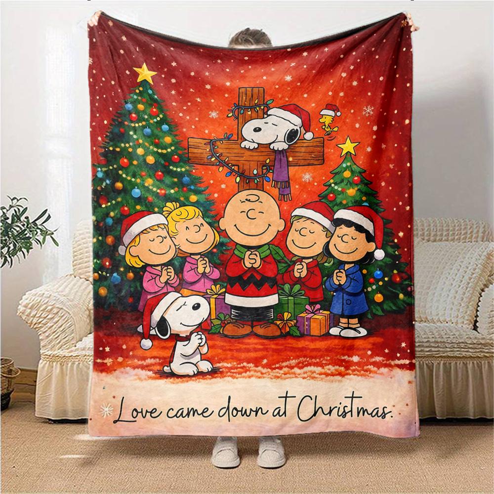 Snoopy'S Christmas Celebration Blanket Soft Throw Blanket For Home Bedroom Bed Sofa Travel Office Solid Christmas Blanket