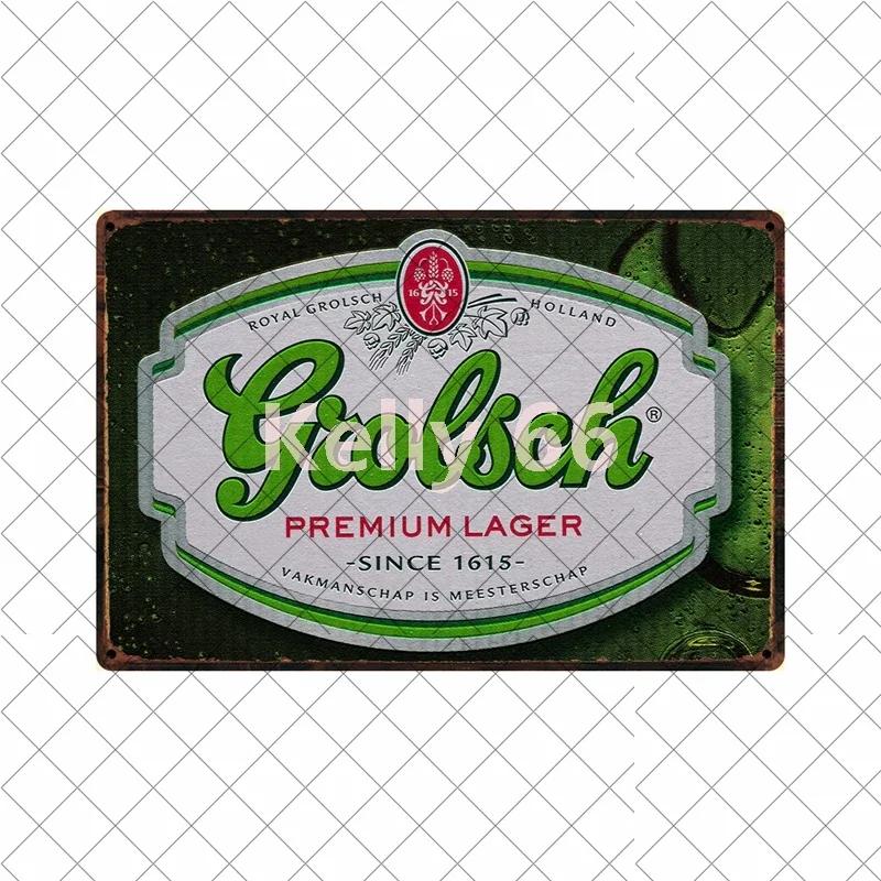 [Kelly66] Grolsch Herfst Bok Ледяное Пиво Здесь Металлическая Табличка Декор Дома Картина Размер 20*30 СМ Dy221