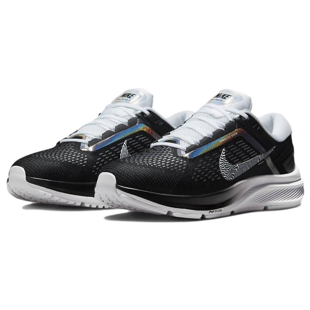 Nike Air Zoom Structure 24 Black Zebra Iridescent Women Sneakers White DX9626-001