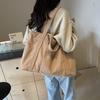 Solid Color Canvas Tote Bag Large Capacity Crossbody Bag Corduroy Shoulder Bag All-match