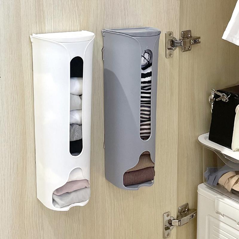 Kitchen Plastic Bag Holder Organizer Wall Hanging Garbage Bag Storage Box Bathroom Trash Bag Bucket Dispenser Kitchen Accessory