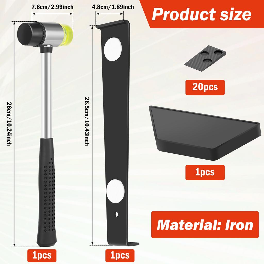 23 шт. Инструмент для укладки ламината, набор для укладки пола с 20 шт. прокладок, набор инструментов для пола, сверхмощная тяговая планка