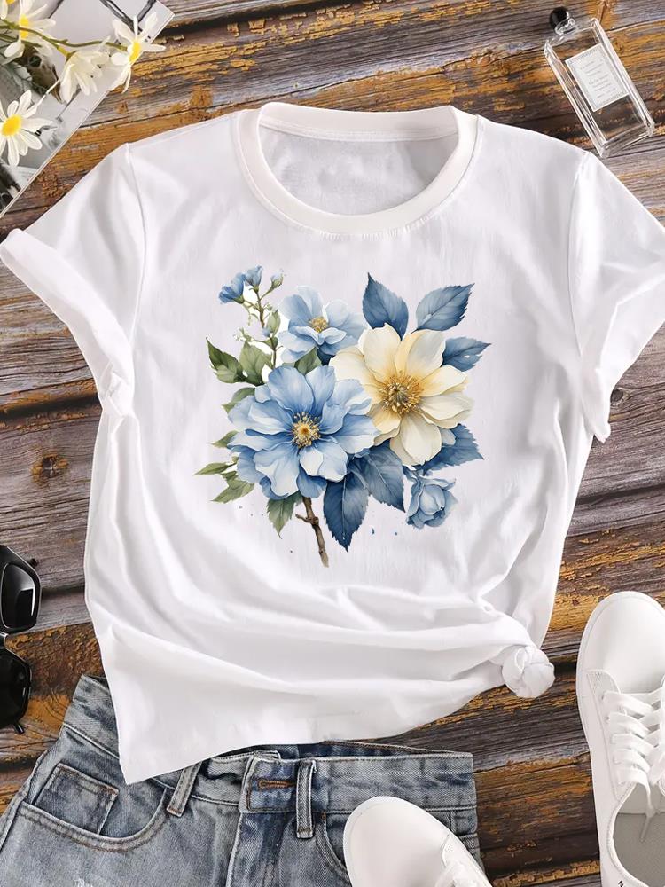 (Asian Size) Clothing T Shirt Fashion Trend Wing Style 90s Ladies Casual Women Tee Top Short Sleeve Print Lady Female Graphic T-shirts