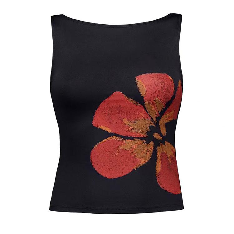 2025 Новая Мода Женские Укороченные Майки В Облежку С Цветочным Принтом Вырез Лодочкой Без Рукавов Летние Топы для Вечеринки Клуба