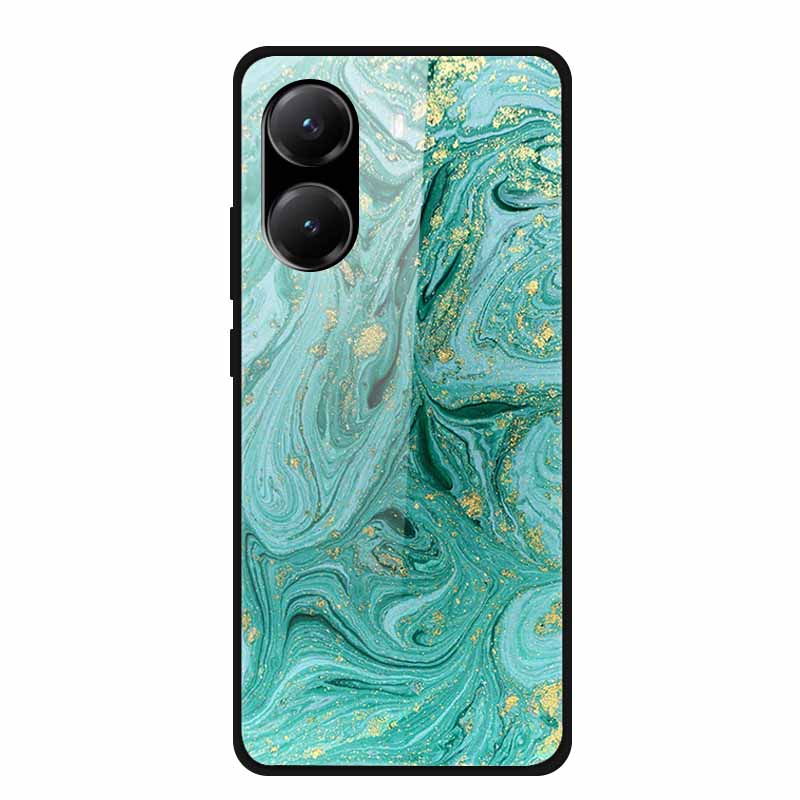 Закаленное Стекло Чехол для Poco X7 Pro Задняя Крышка ПК Жесткие Ударопрочные Чехлы для Xiaomi PocoX7 Pro Funda Мраморная Текстура Модный Coque