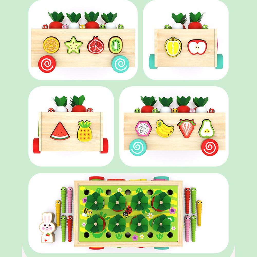 Carrot Pull Shape Sorting Toy Multifunctional Puzzle Game Toy Creative Orchard Shape Toy Kids
