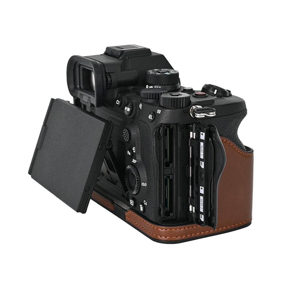 Получехол из искусственной кожи для камеры Sony A7R5 A7RM5 A7RV A7CII A7C2 с отверстием для батареи, нижняя крышка
