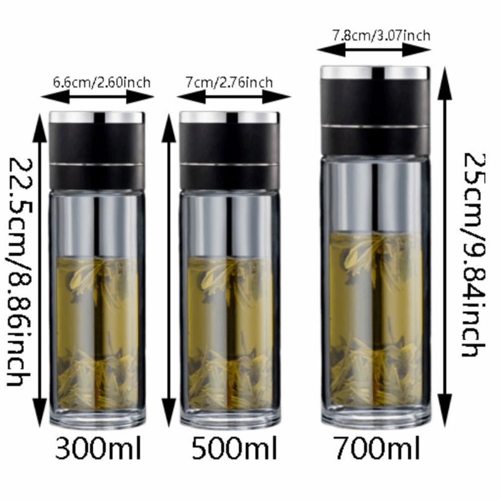 Borosilicate Glass Tea Water Cup One Click Opening Infuser Tumbler Outdoor Activities