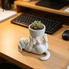 Подарок для творчества «Сделай сам», 3D-печатный лежащий щенок, цветочный горшок, милый горшок для суккулентов с собакой, с креативным настольным держателем, съемная чаша, мини-растение