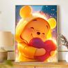 Disney diamond painting 5D round diamond full of diamonds diy handmade stickers, Winnie the Pooh lovely heart home decoration paintings