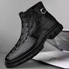 Зимние деловые ботильоны из флиса, теплые высокие кожаные ботинки, мужские ботинки «Челси» из натуральной кожи, мягкие кожаные ботинки с потрескавшейся подошвой