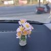 1 шт. Консоль центральной панели автомобиля Изысканные миниатюрные горшечные цветы Имитация цветка Украшения интерьера автомобиля Автомобильные подарки