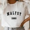 Malfoy1980 Футболка Вдохновленная Волшебным Фильмом Мир Волшебников Рубашка Винтажные Футболки Школы Волшебников Женские Рубашки с Драко Малфоем