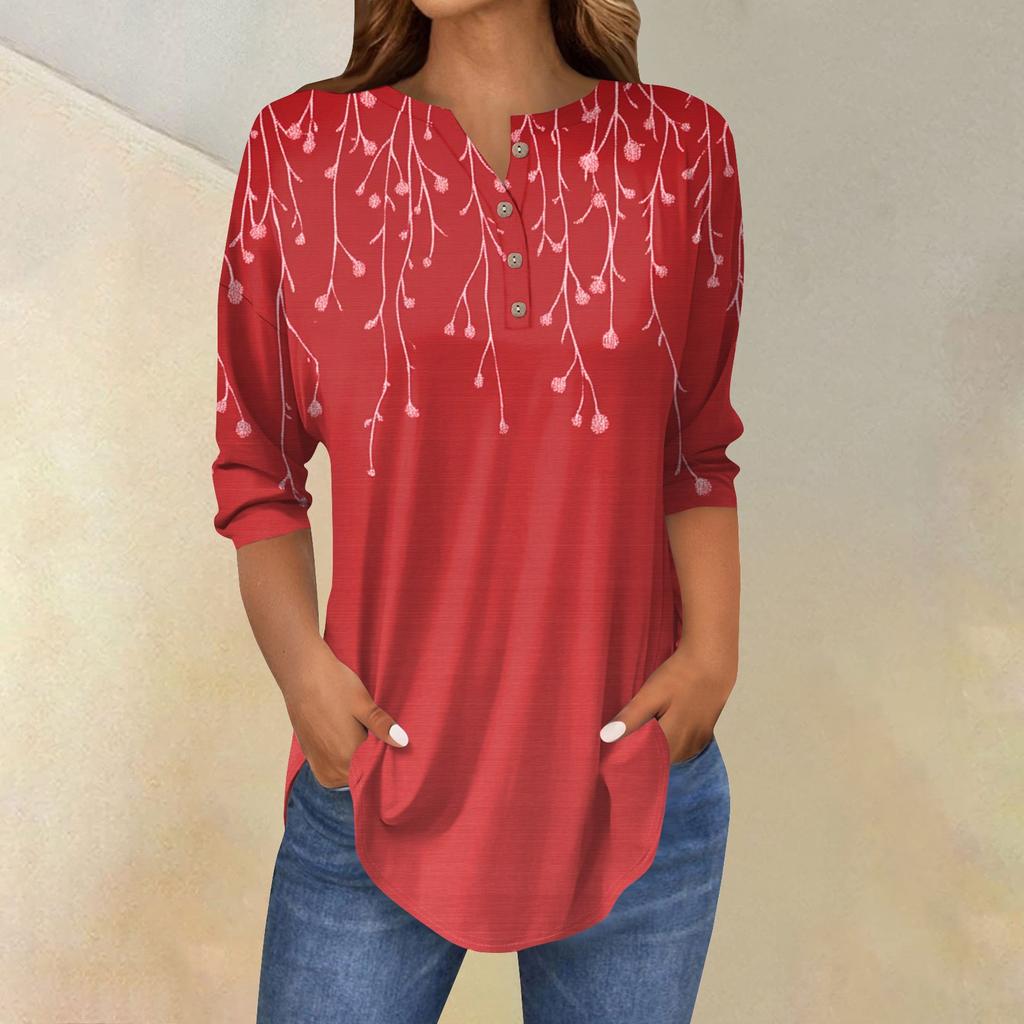 Женские повседневные рубашки с рукавом 3/4, модные туники с принтом Святого Патрика и карманами