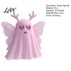 Gift for Halloween Party 3D Printed Ghost Figurine, Cute Pink Butterfly with Holiday Desk Accessory Wings, Small Spooky Desktop Ornament Shelf,