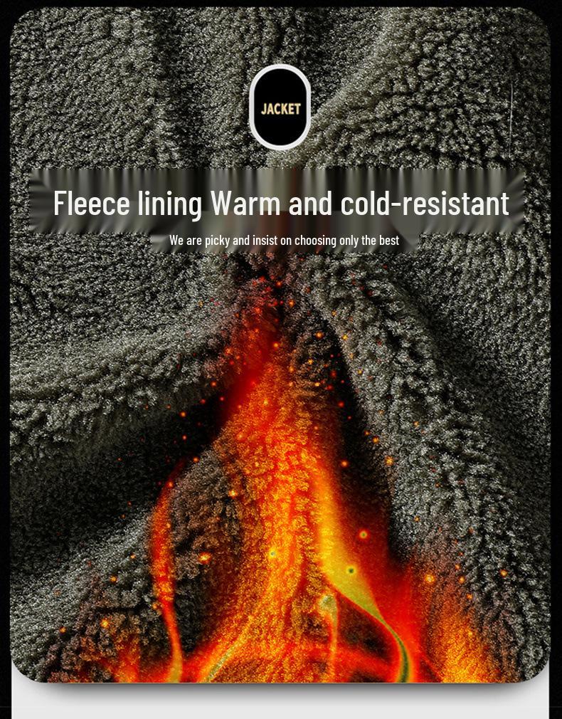 Men's Plus Velvet Thick Flight Jacket - Autumn/Winter Casual Solid Color Sports Coat