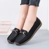 35-44 Spring/Autumn Female Leather Flat Flat Shoe Nurse Shoes Shoes Retro Navy Blue Loafers for Women