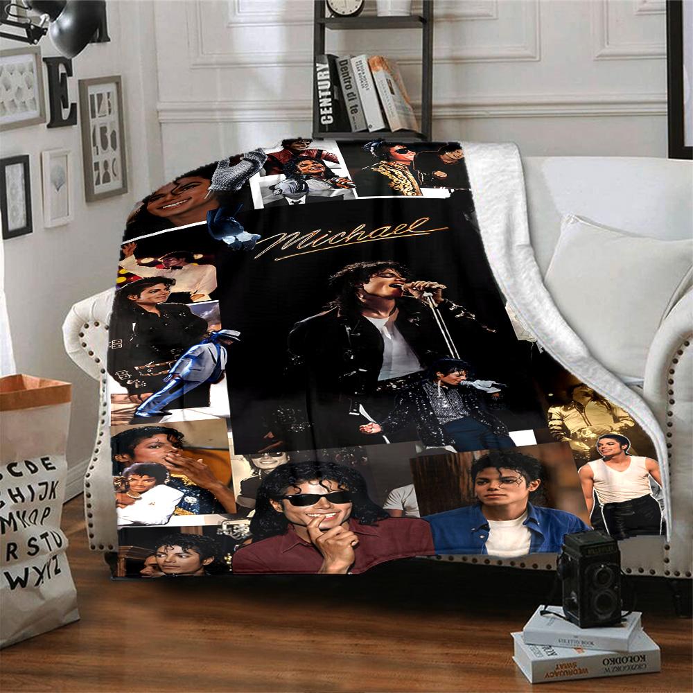 1pc Michael Jackson Performance Flannel Blanket,Ultra Soft Warm Plush Throw for Home Bedroom Bed Sofa Cover Camping Picnic gift Y72411