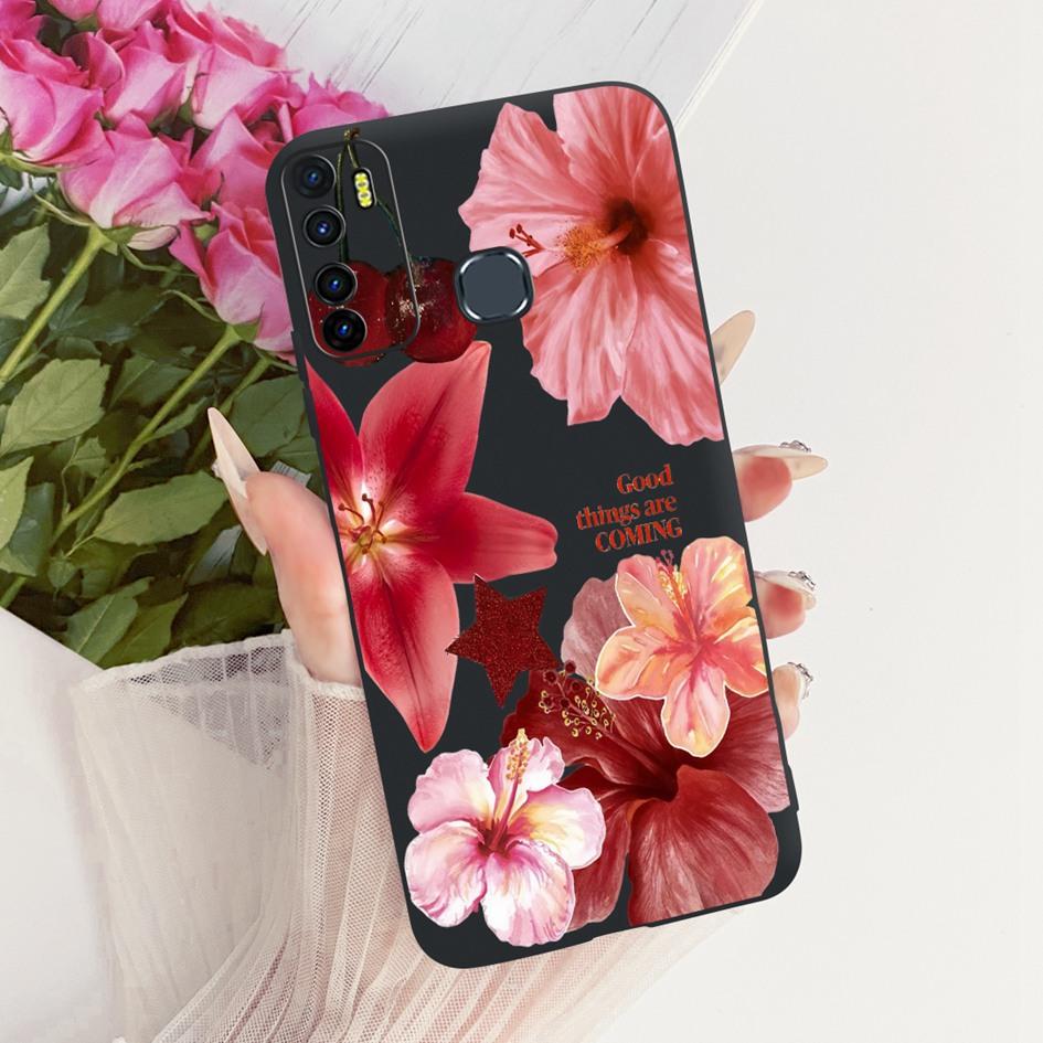 For Infinix Hot 9 Pro Case New Fashion Flower Soft Silicone Phone Cover For Infinix Note 7 Lite Cases Hot 9 Play Hot9 X655 Funda