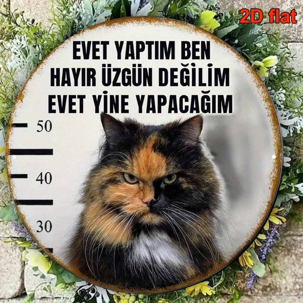 Металлический Кот Настенный Декор Жестяная Табличка Подарок Другу 15x30см Винтажное Домашнее Искусство