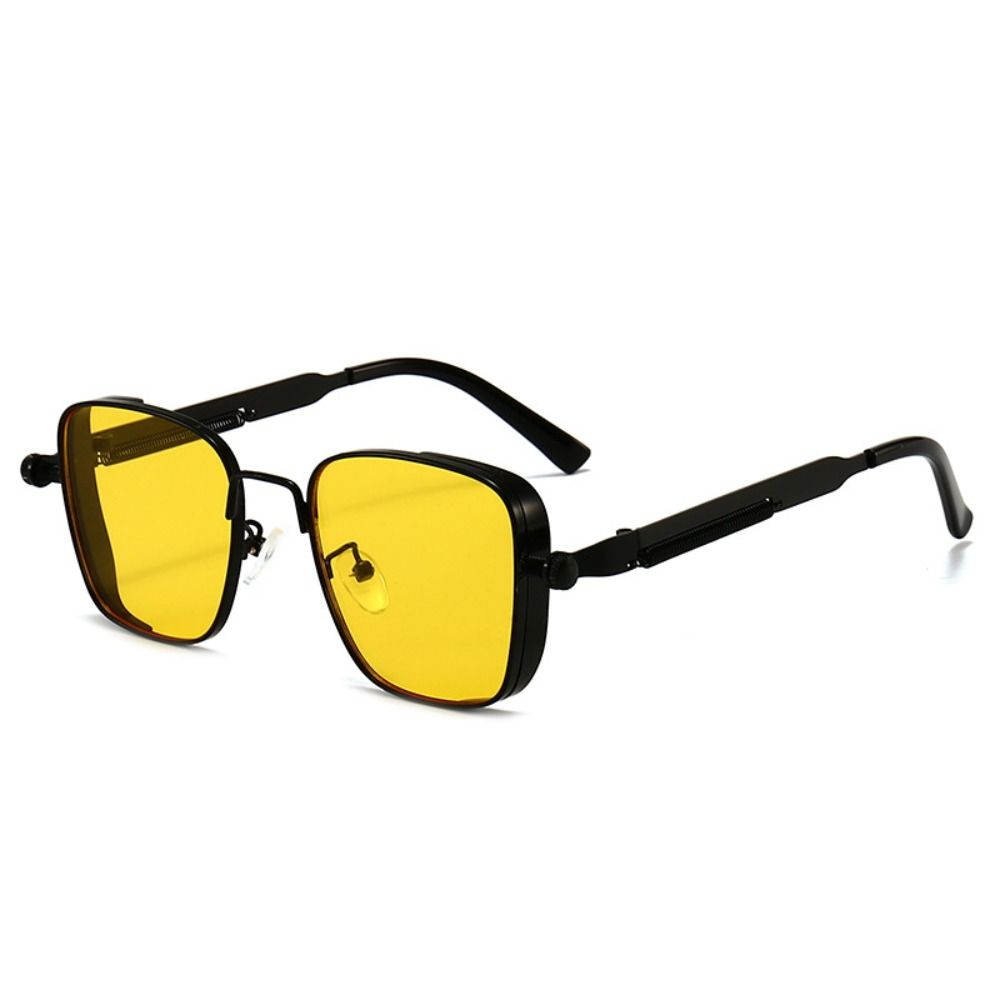 Eye Protection Retro Sunglasses Punk Black Shades Glasses Metal Frame Sunglasses for Women Men