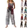 Женский комбинезон с принтом, повседневный свободный комбинезон