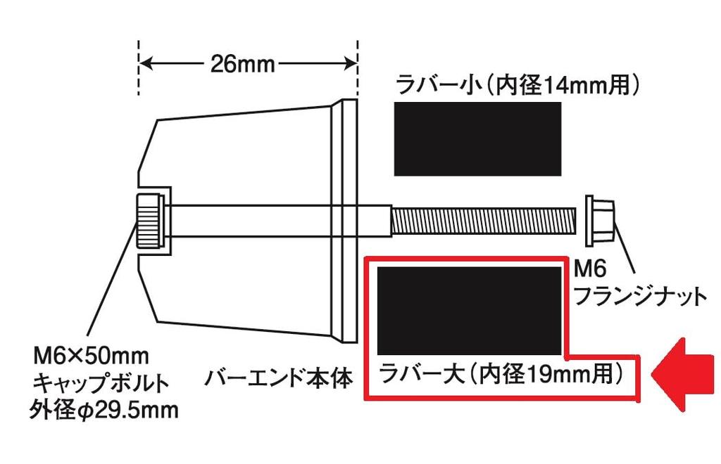 POSH 031177-72 Motorcycle Goods Handlebar End General Purpose 031177 Rubber L 17XL25 Pack of 2