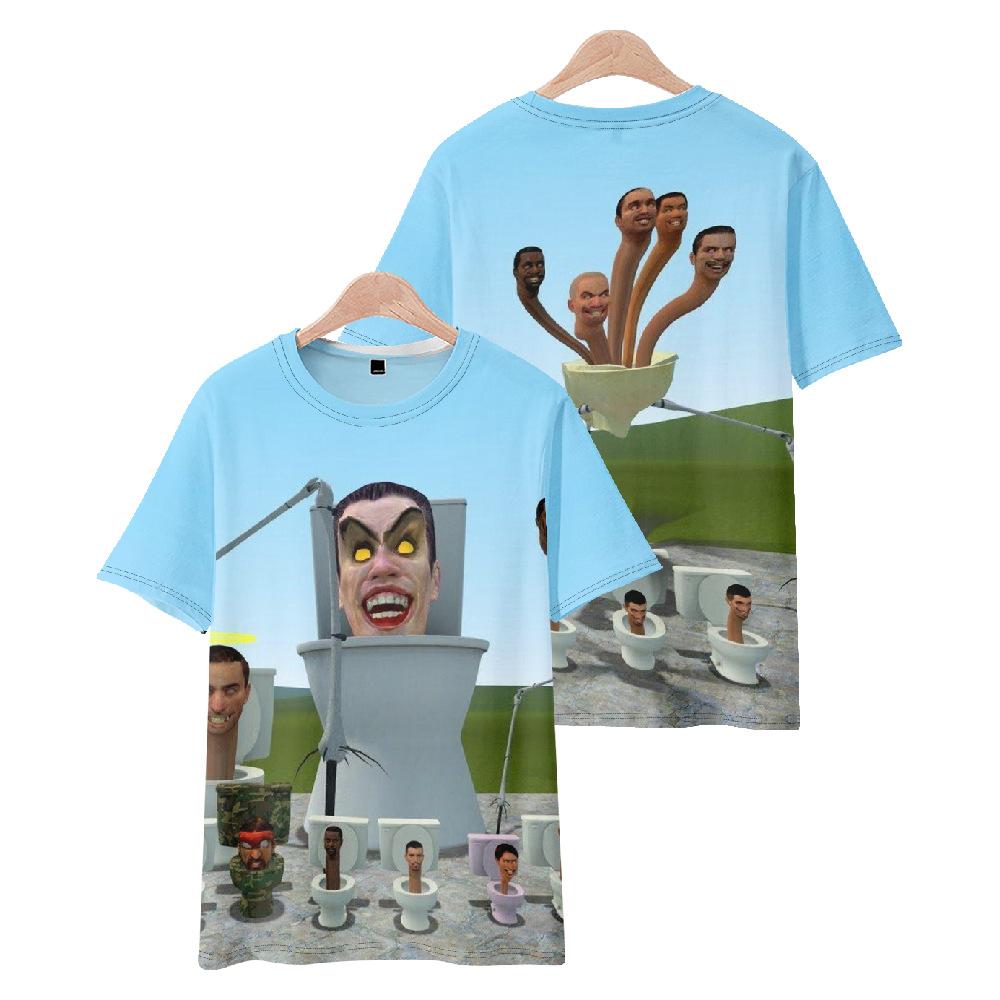 Модные женские/мужские повседневные футболки с короткими рукавами и принтом для туалета Skibidi