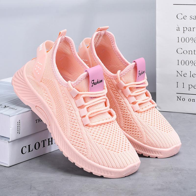 Летние новые летающие плетеные женские туфли модные спортивные повседневные туфли дышащие нескользящие легкие износостойкие женские туфли для мам