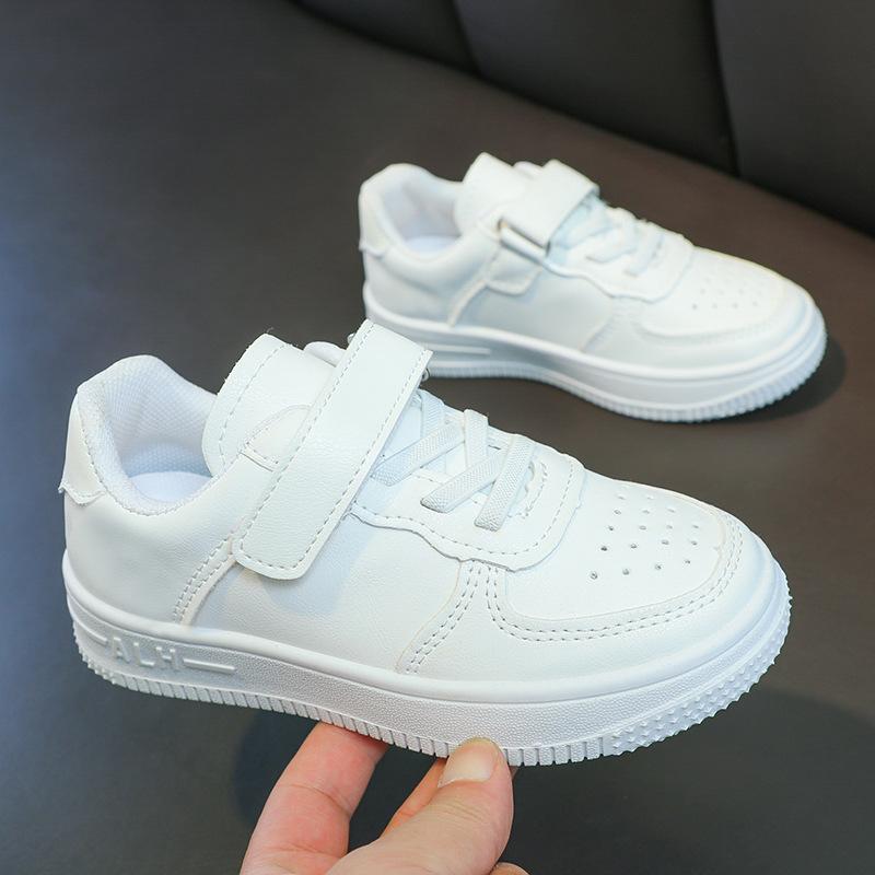 School-designated children's white sneakers for spring and summer, soft-soled white sports shoes for boys and girls in elementary school, suitable