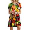 Фрукты и овощи 3D печатные платья для лета модная женская одежда свободного покроя с коротким рукавом мини-платье свободного покроя