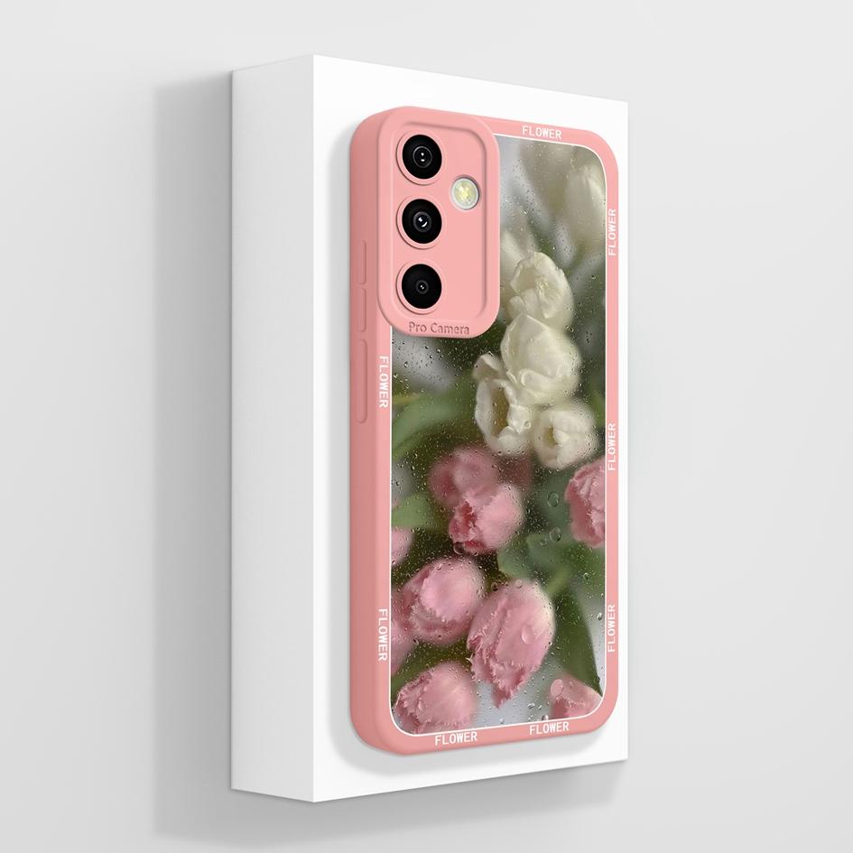 Мягкие чехлы для Samsung A55 C55 M55 A35 M35 F14 F15 Shell Pretty Sunflowers Golden Lotus Тонкий силиконовый легкий защитный корпус для Samsung Capas