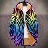 New Jacket Multi-colored Pattern Elements B1 Zipper Hooded Cardigan Thickened Winter Fleece Trendy Padded Clothes