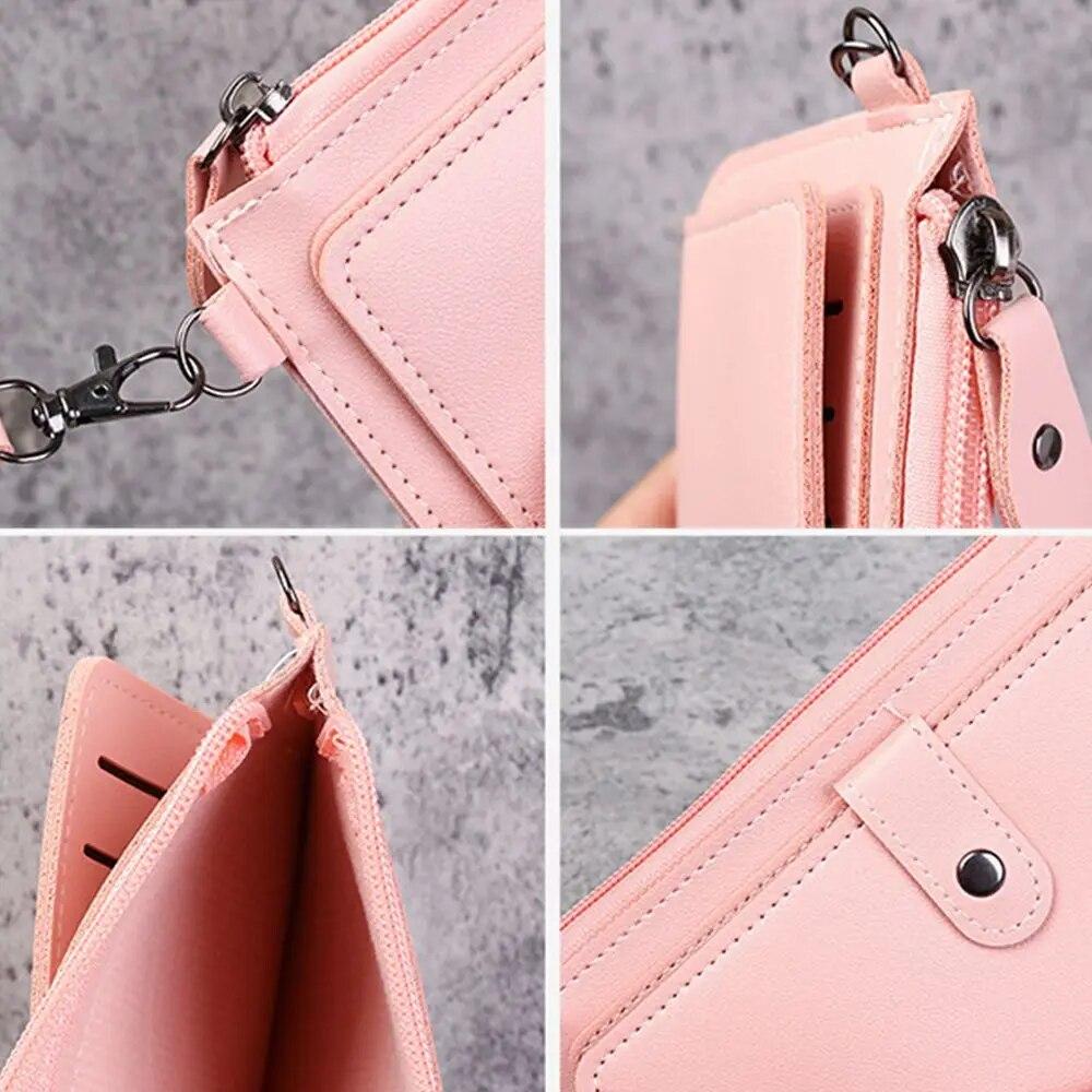 Women's Wallet Multi-functional Fashion PU Leather Long Zipper Wallets Multi-card Position Clutch Buckle Tassel Student Wallet