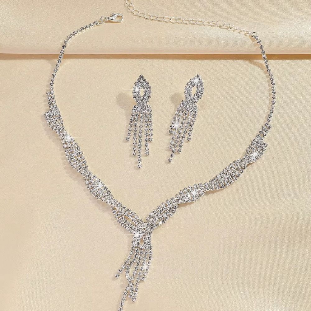 Стразы Кисточка Свадебные Свадебные Аксессуары Набор Ювелирных Изделий со Стразами Свадебные Аксессуары