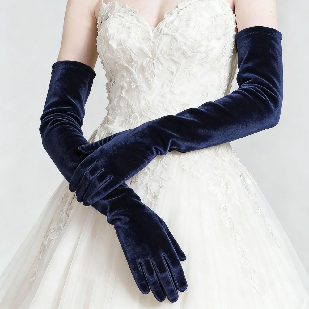 Full Finger Velvet Long Gloves 53cm Party Mittens Party Supplies Women's Fluffy Gloves Party