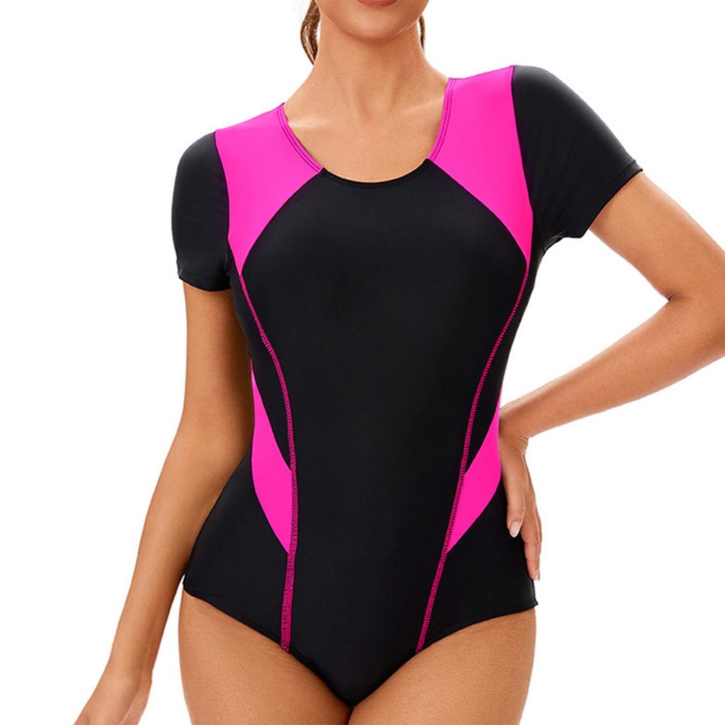 Женский консервативный цельный купальник без рукавов с открытой спиной, сочетающийся по цвету, с подкладкой для груди