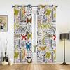 Insect Flowers Plant Vintage Butterfly Curtains for Bedroom Living Room Drapes Kitchen Children's Room Window Curtain Home Decor