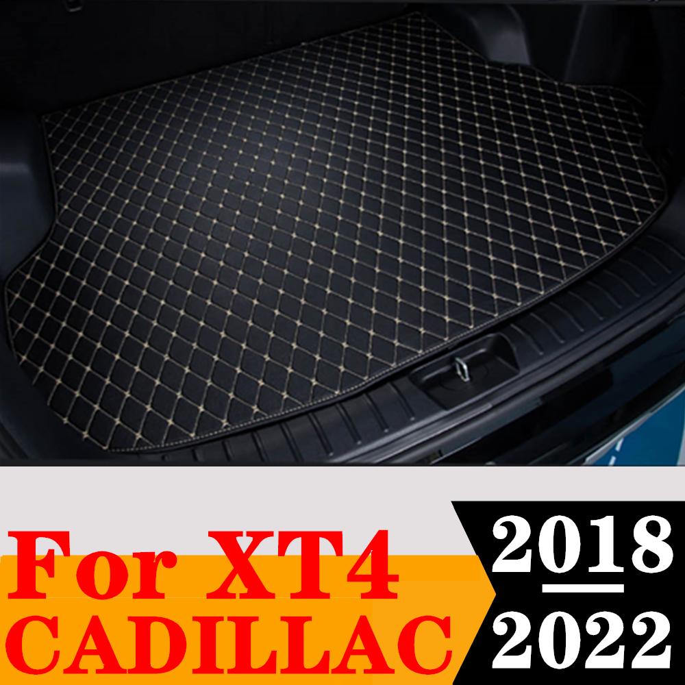 Sinjayer Car AUTO Trunk Mat ALL Weather Tail Boot Luggage Pad Carpet Flat Side Cargo Liner Cover Fit For Cadillac XT4