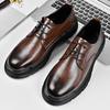 Высококачественная мужская обувь из натуральной кожи, деловая обувь для интервью, универсальная мужская обувь на шнуровке и толстой подошве для банкета