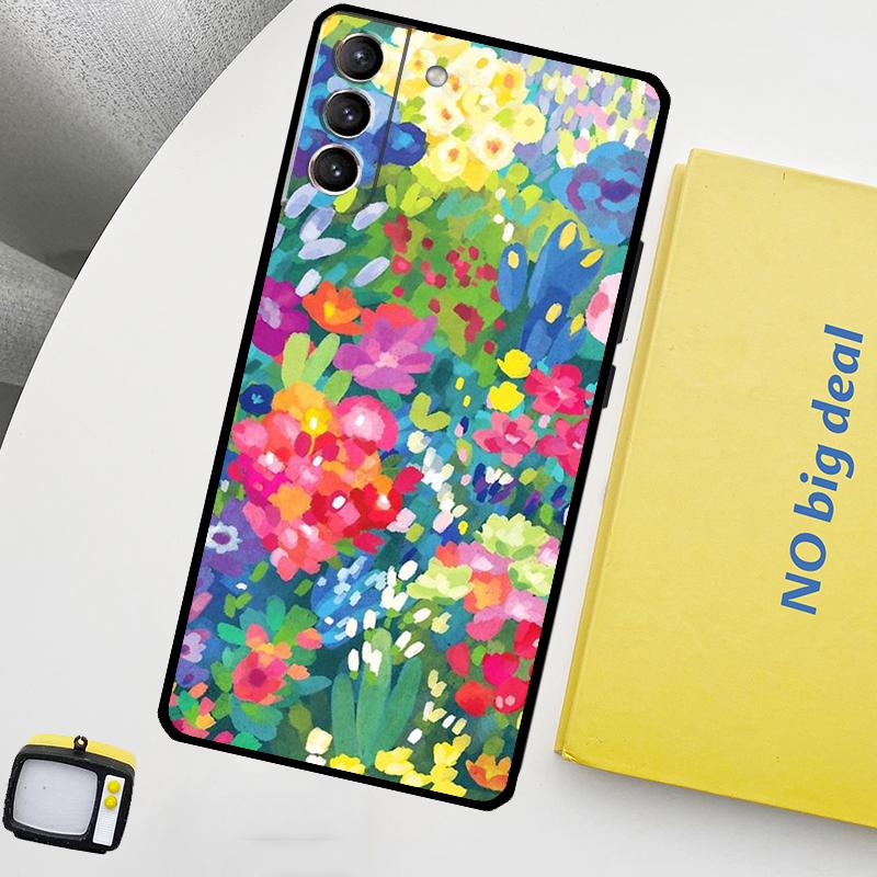 Красочная Цветочная Картина Искусство Чехол Для Samsung Galaxy S22 Ultra S23 FE S9 S10 Note 10 Plus Note 20 Ultra S20 S21 FE Чехол
