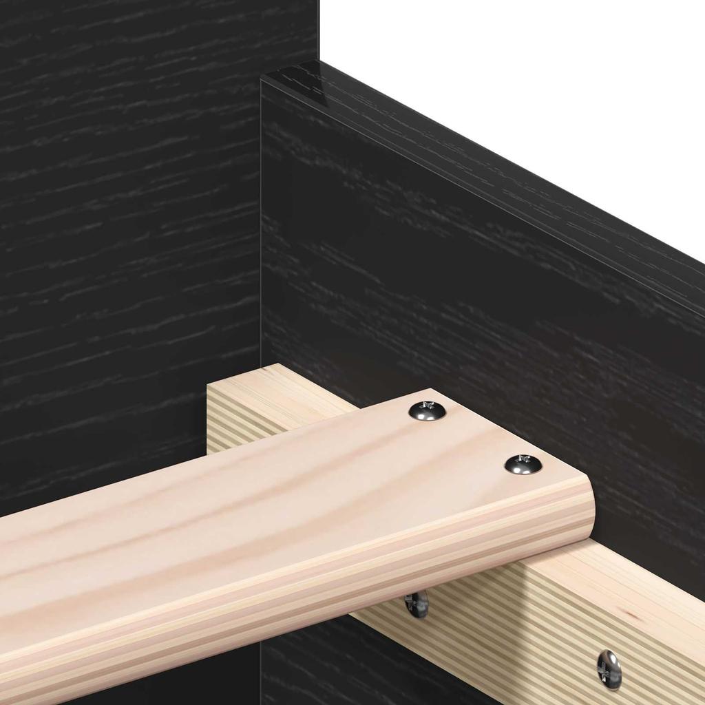 Bed Frame with Headboard Black Oak 80 x 200 cm