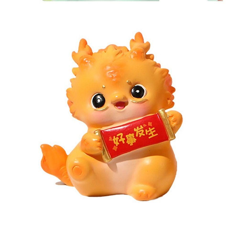 Водонепроницаемые украшения с драконами зодиака, миниатюры драконов из смолы, износостойкие мультяшные украшения на год дракона, приносящие удачу