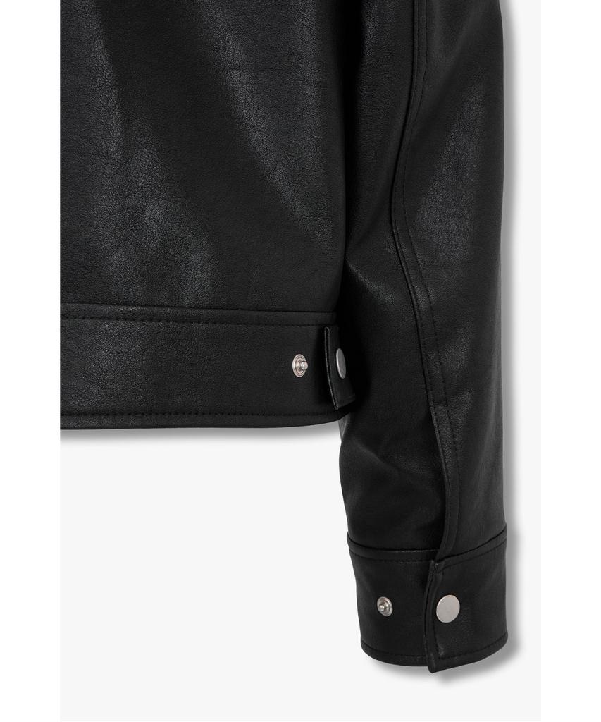 Studio Tomboy [Men] Synthetic Leather Zip-Up Jumper _Black_91M6361831