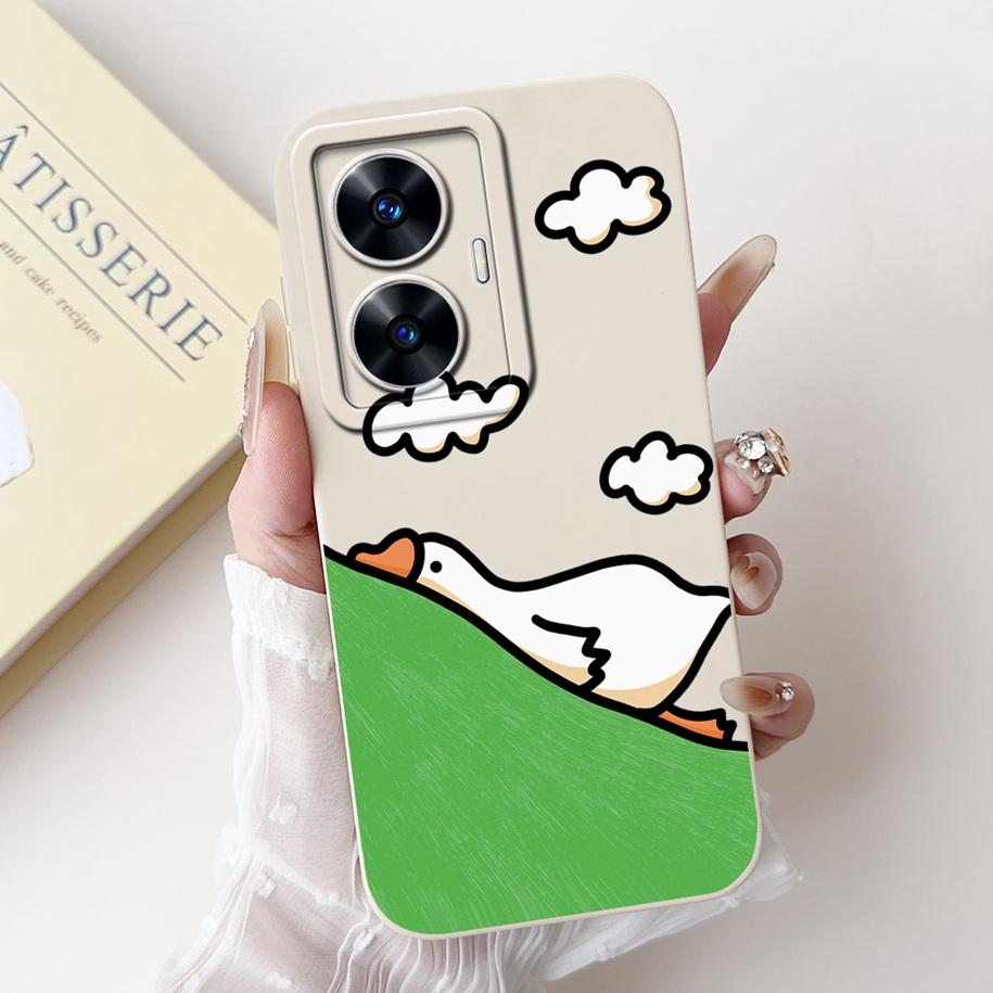 For Realme C55 Case RMX3710 Cover Lovely Avocado Silicon Camera Lens Protective Phone Cover For Realme C55 C 55 RealmeC55 Bumper