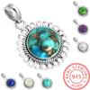 Серебряный кулон 925 пробы, женский драгоценный камень, ювелирное изделие ручной работы, подарок на Хэллоуин, синий, зеленый, фиолетовый, медный, бирюзовый, жемчужный, лазурит, перламутровый костюм