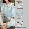 Женский пижамный комплект из двух частей Ice Silk, пижамы, домашняя одежда, топы и брюки на пуговицах, роскошная простая ночная одежда, домашняя одежда
