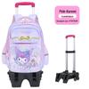 Large Trolley Backpack for Girls Grades 2-4-6, Ages 7-12, with Double Shoulder Straps