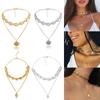 Women Golden Chain Choker Bohemian Cowry Seashell Pendant Beach Jewelry Multilayer Shell Necklace